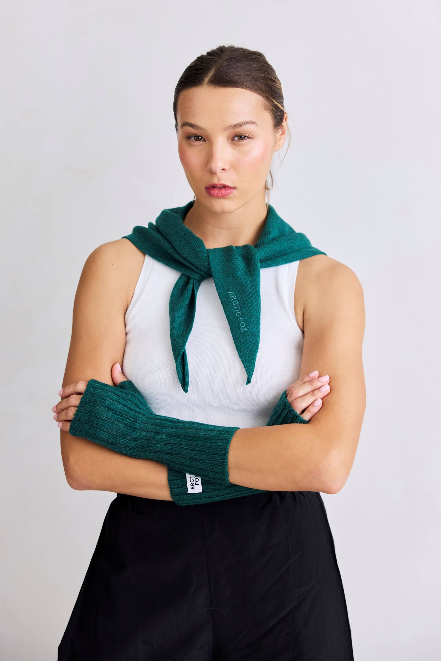 Merino Wool Fingerless Gloves - Alpine Fern