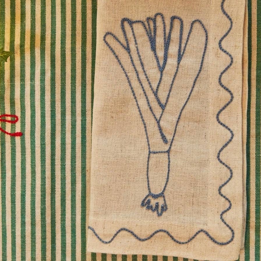 Embroidered Vegetable Napkins (Set of 6)