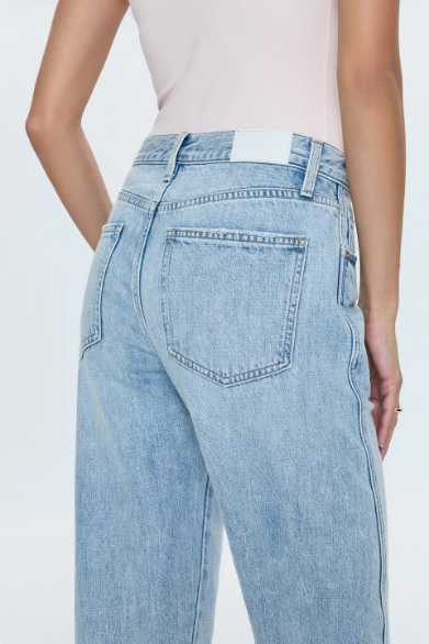 Kacey Mid Rise Cuffed Straight Jean