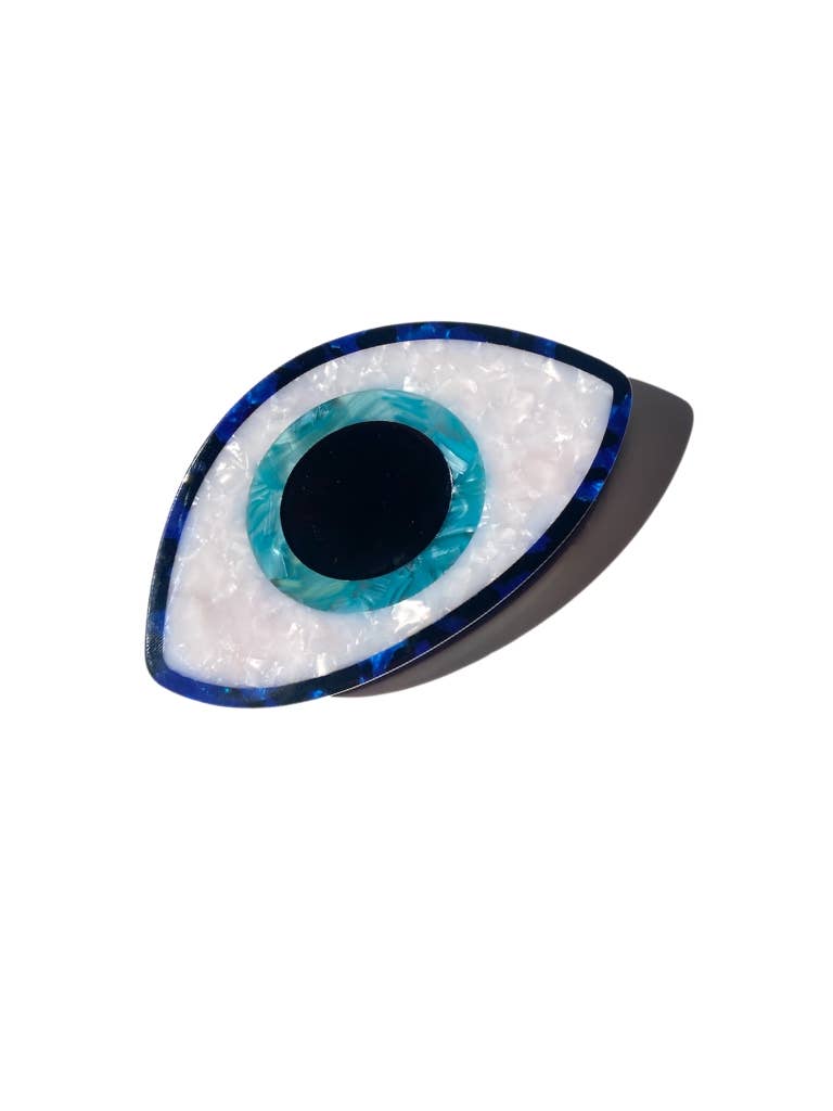 Hand-painted Evil Eye Claw Clip