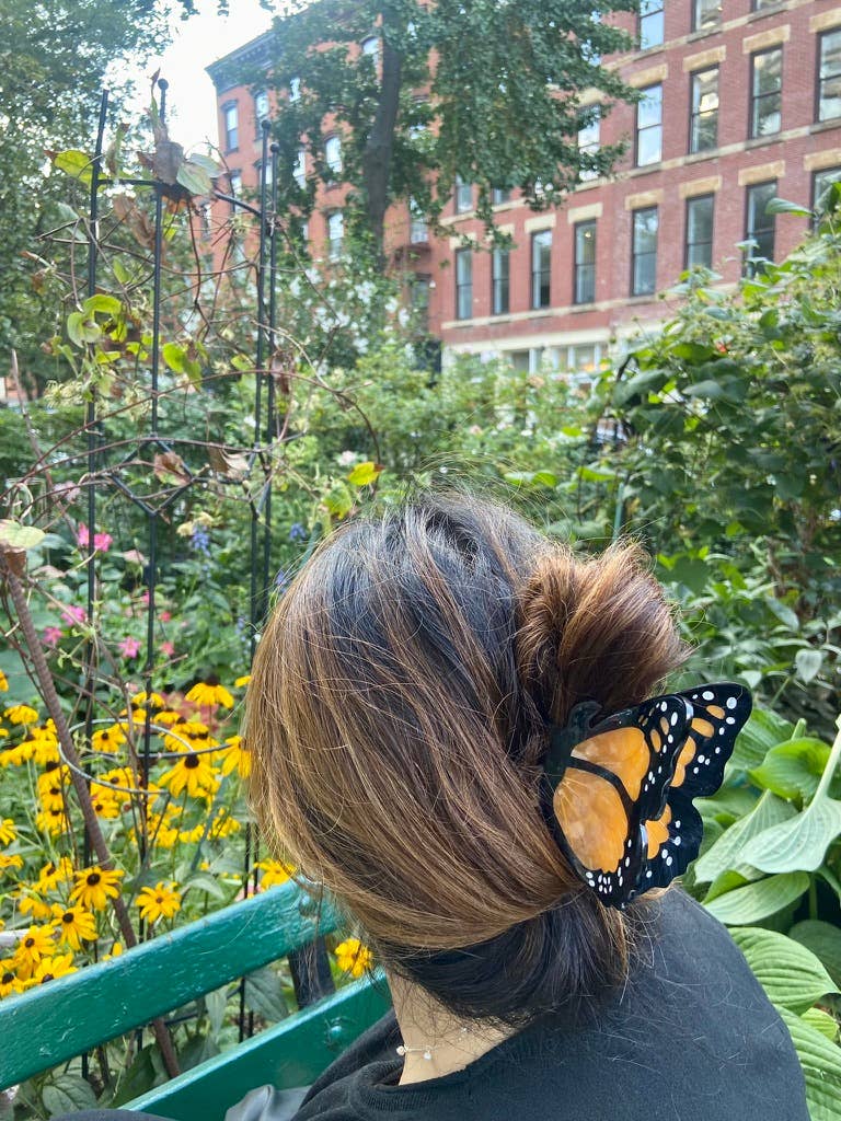 Hand-painted Monarch Butterfly Claw Clip