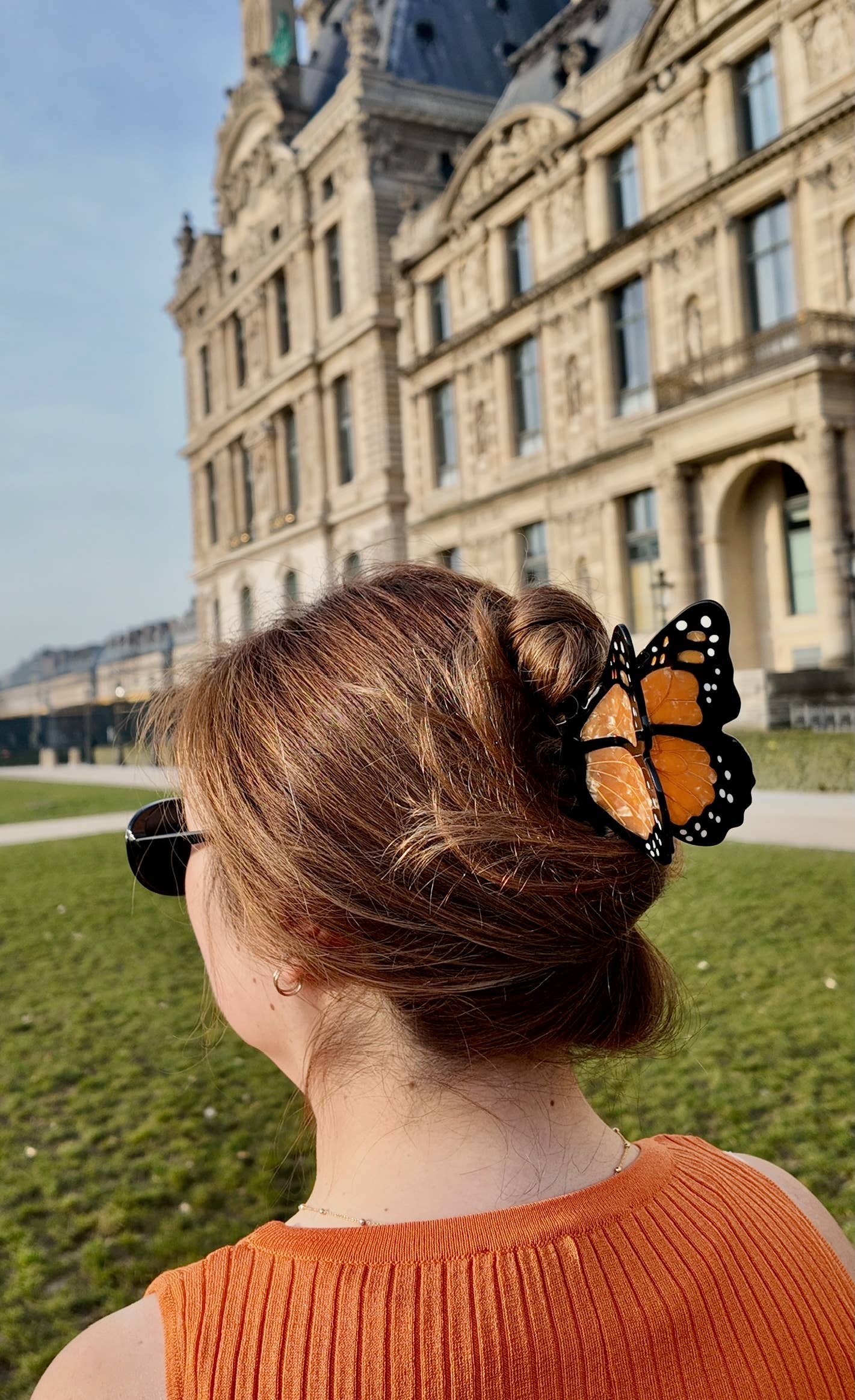 Hand-painted Monarch Butterfly Claw Clip