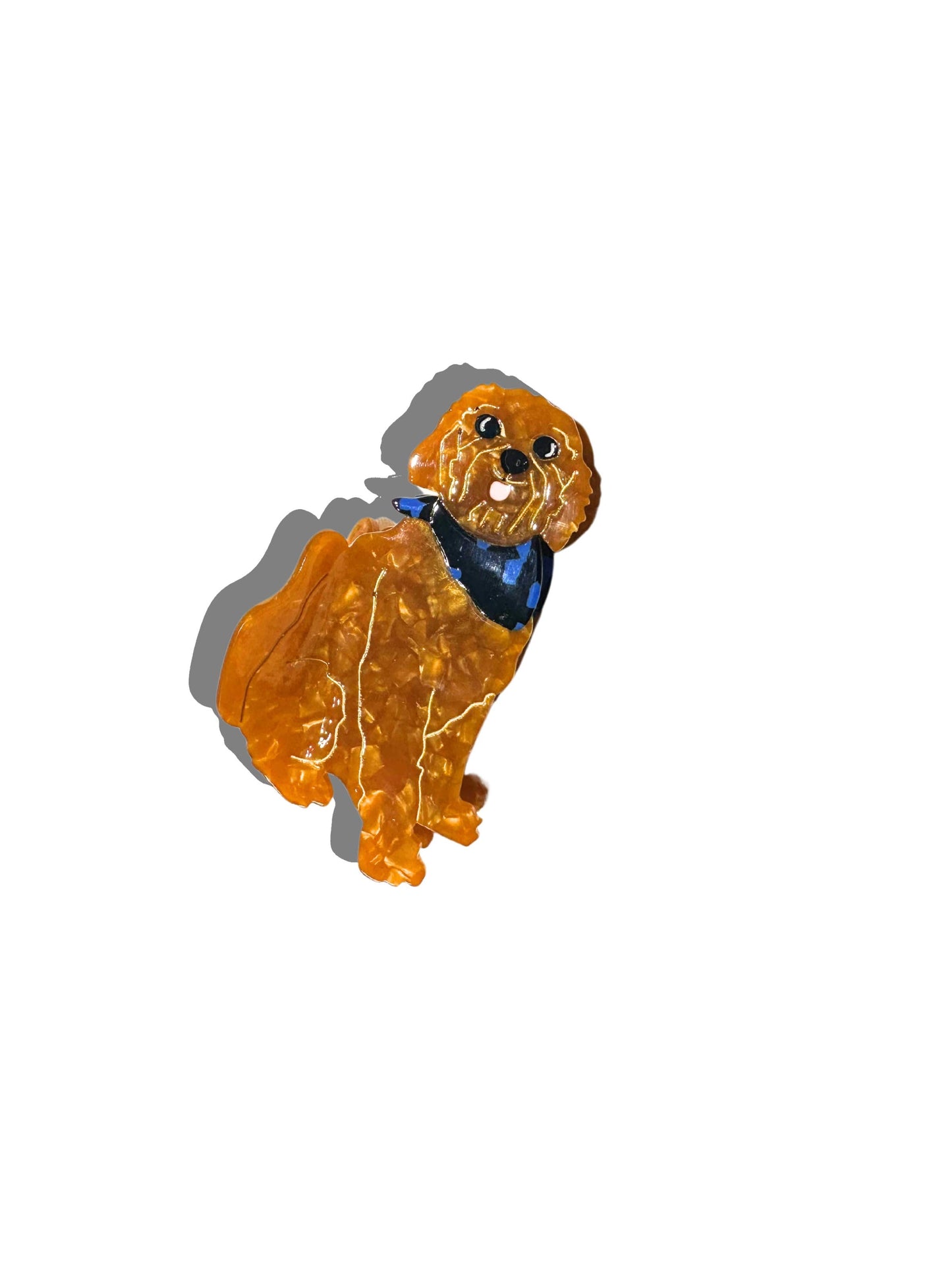 Hand-painted Golden Doodle Claw Clip