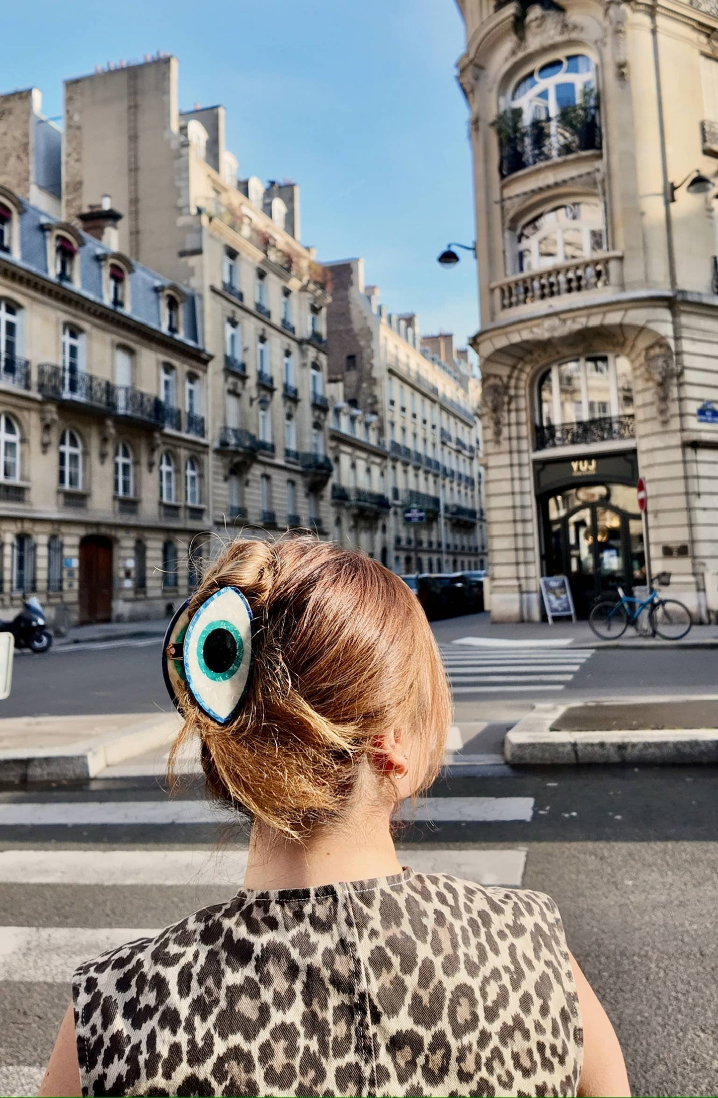 Hand-painted Evil Eye Claw Clip