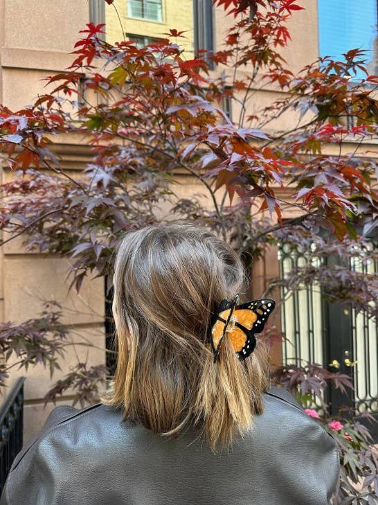 Hand-painted Monarch Butterfly Claw Clip