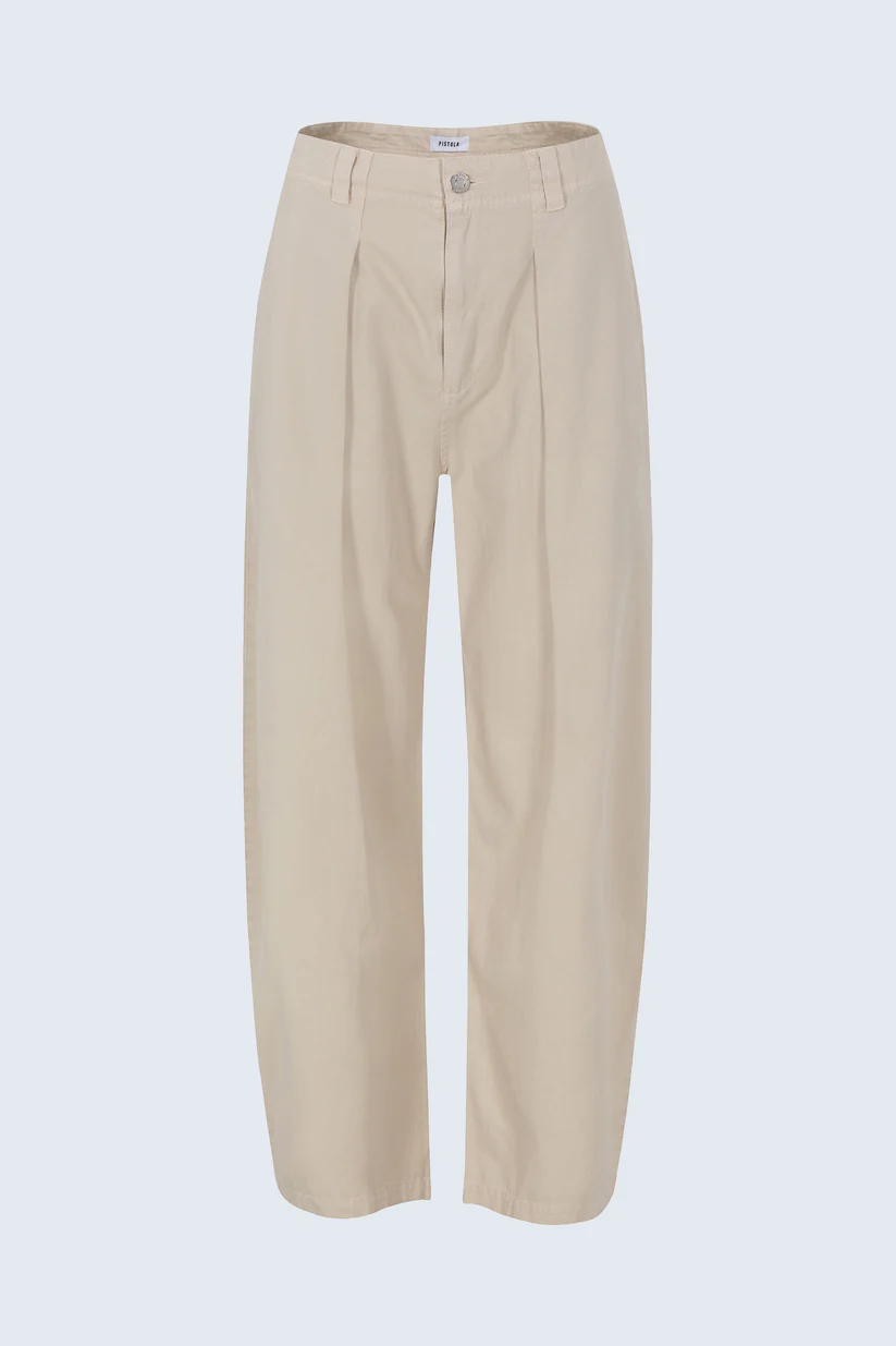 Eden Pleated Barrel Trouser – Parchment