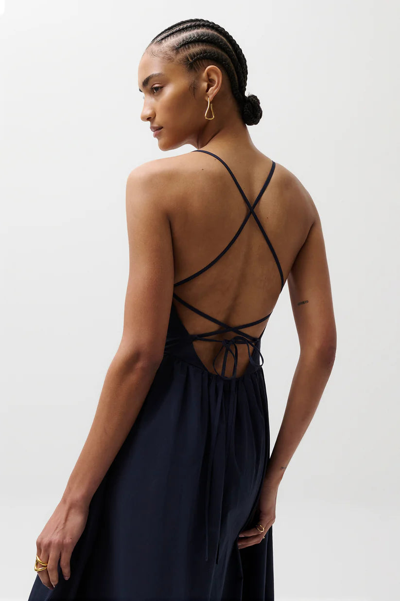 Sadee Open Back Dress - Navy
