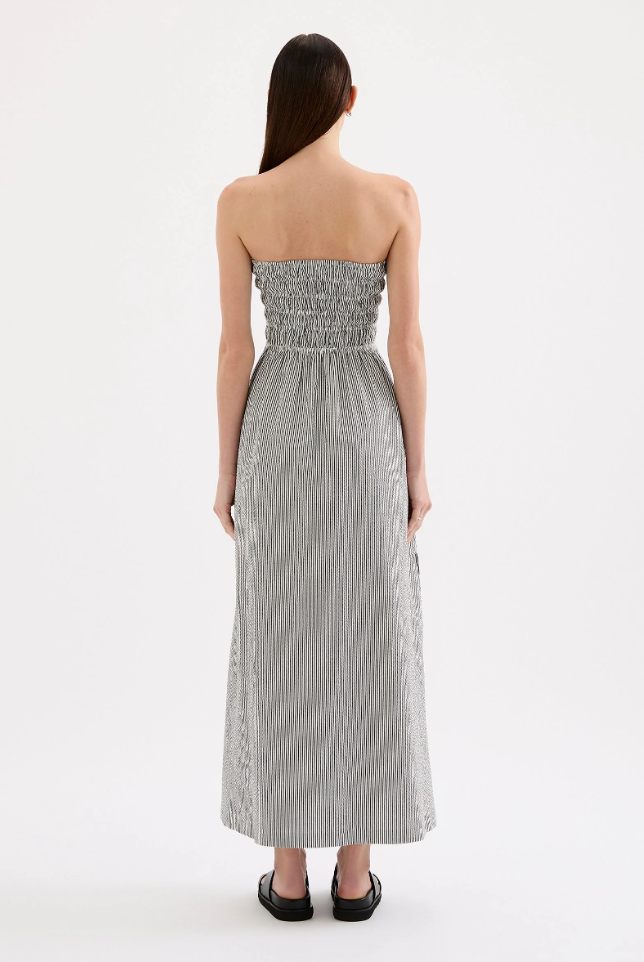 Quinn Maxi Dress - B&W Stripe