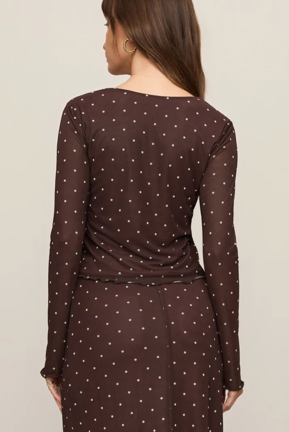 Amara Polka Dot Mesh Top