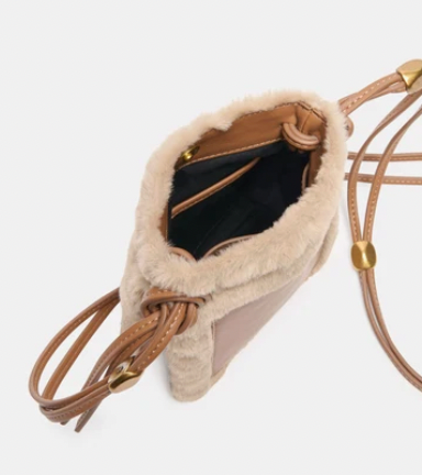Lyrik Crossbody Mid Brown Faux Fur