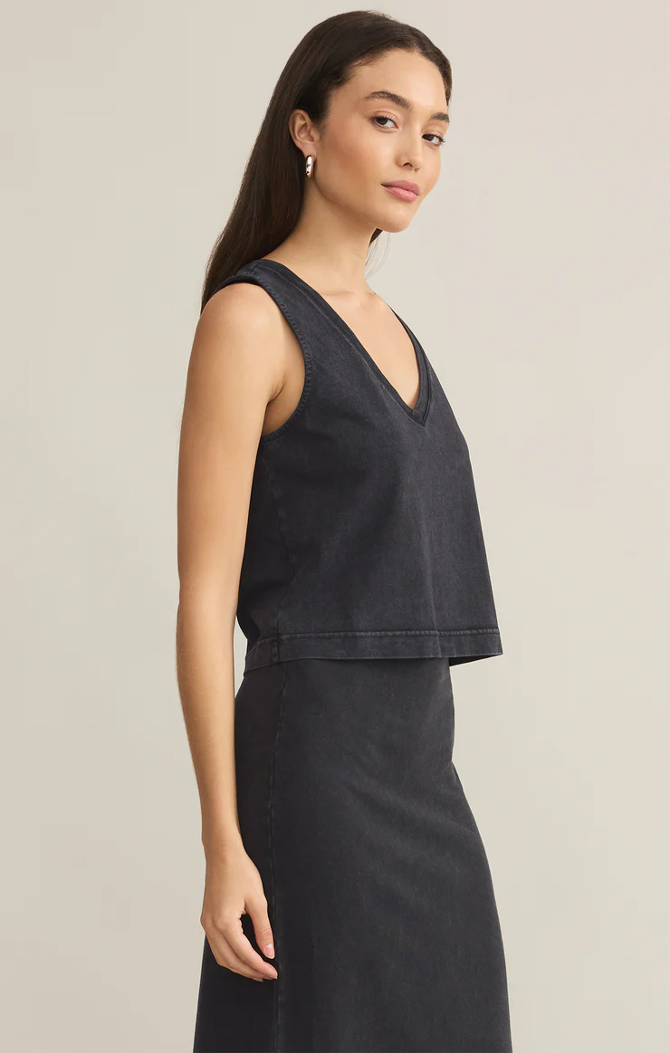 Sloane V-Neck Cotton Jersey Tank