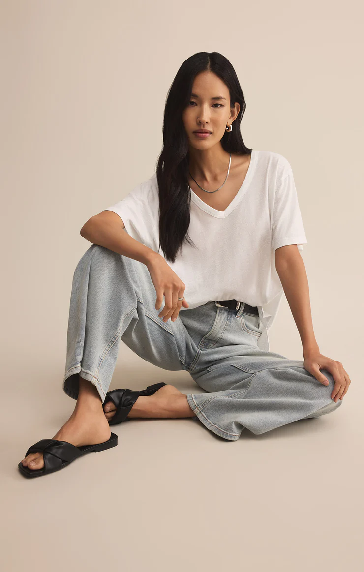 Lively Slub V-Neck Tee