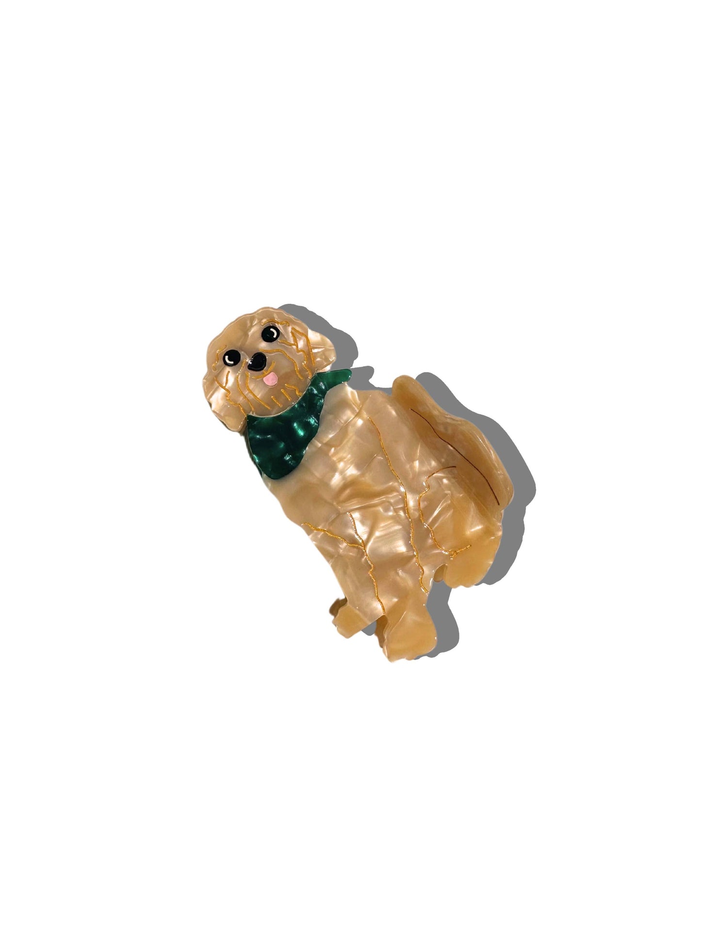 Hand-painted Golden Doodle Claw Clip