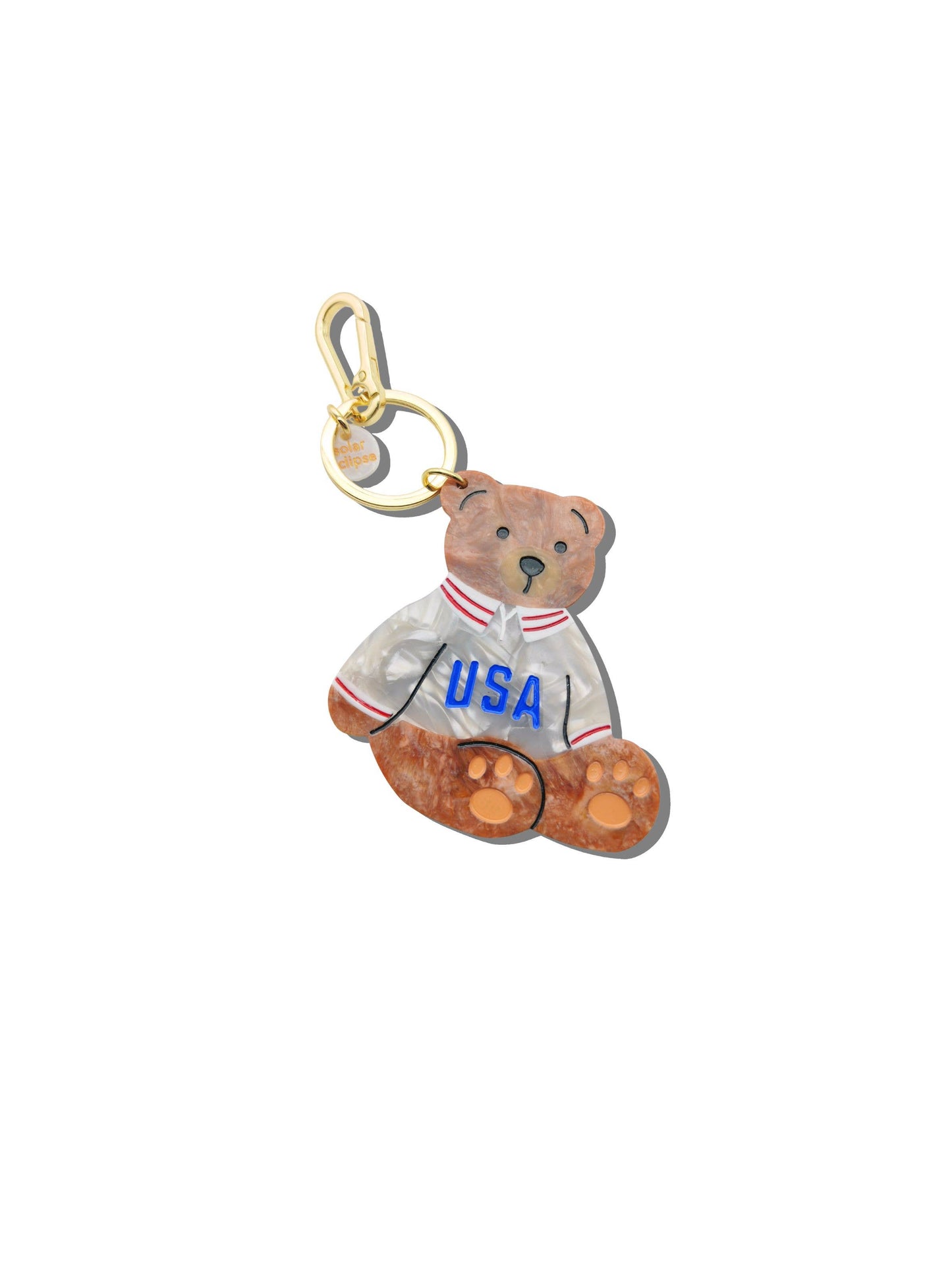 USA Teddy Bag Charm + Keychain