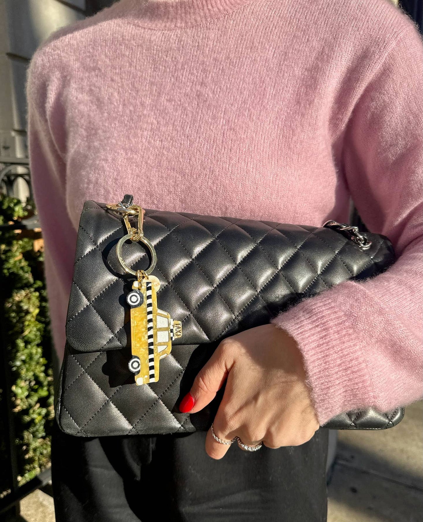Taxicab Bag Charm & Keychain