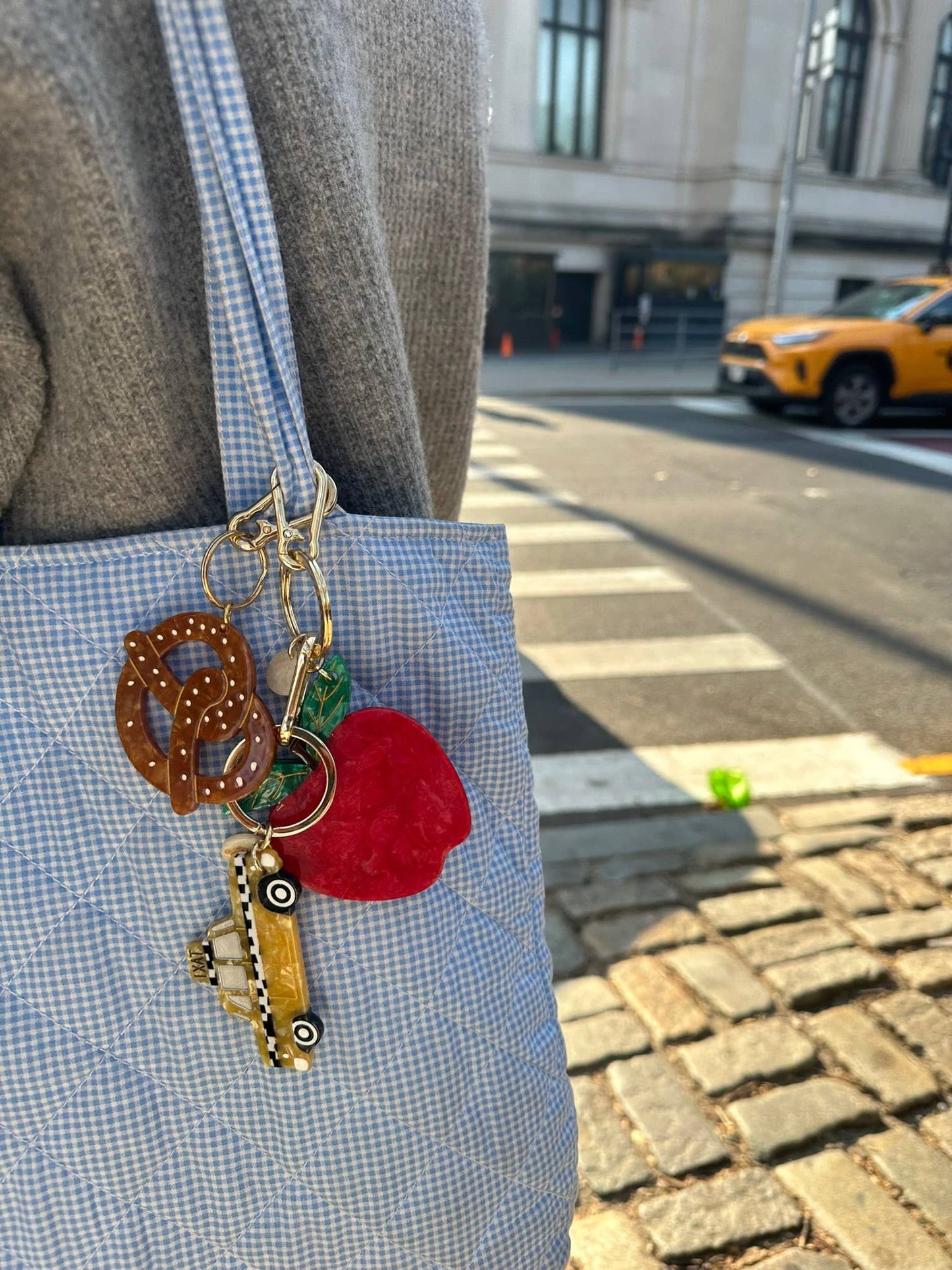 Taxicab Bag Charm & Keychain