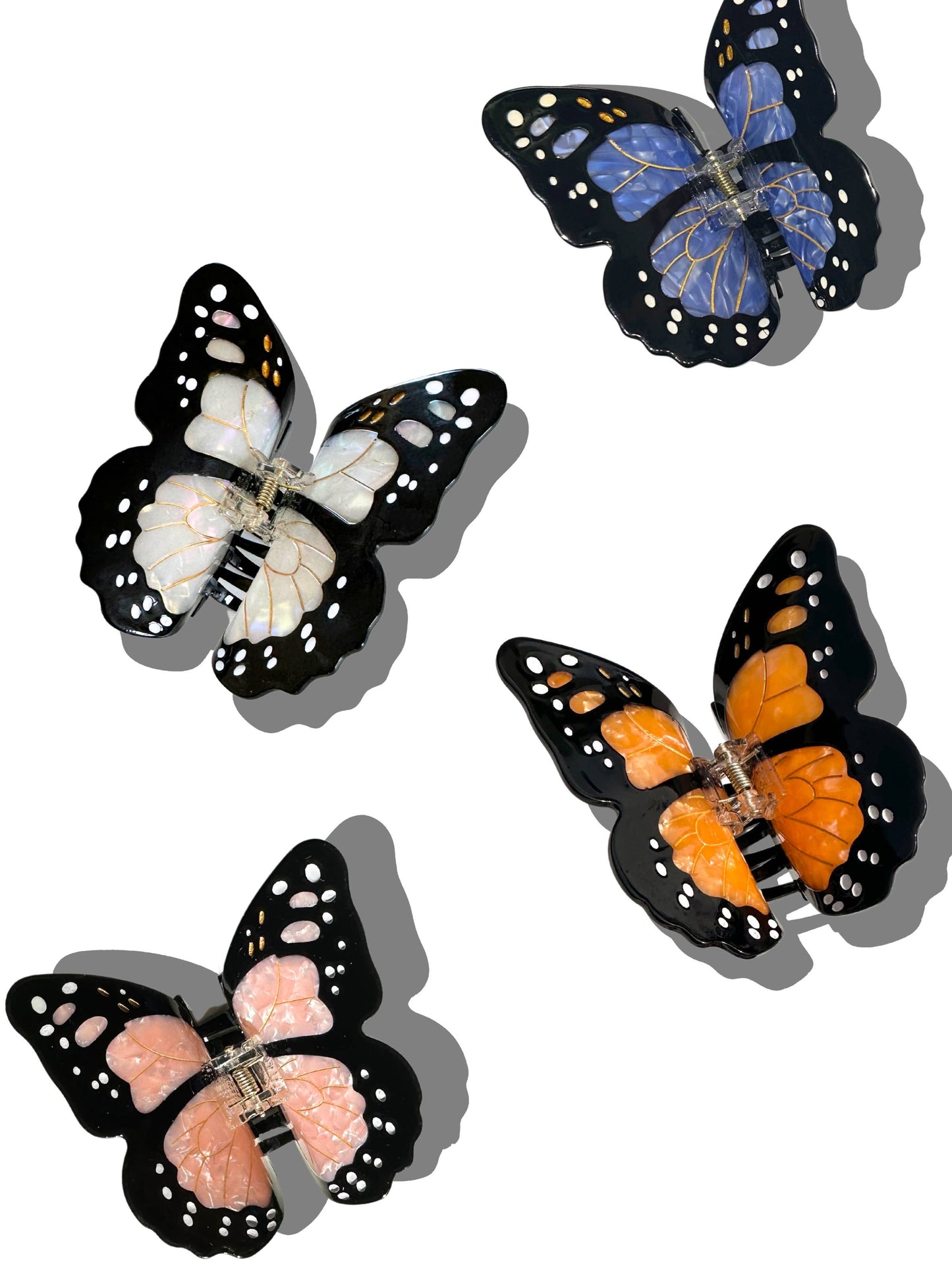 Hand-painted Monarch Butterfly Claw Clip