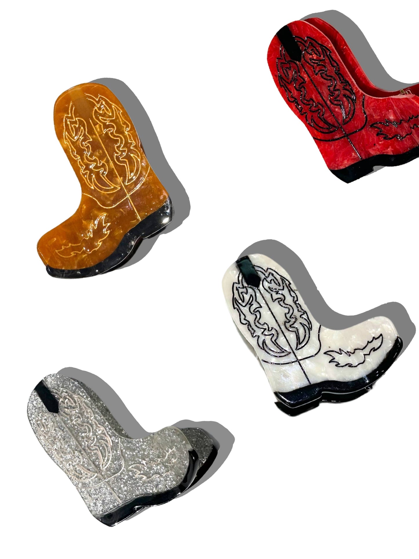 Hand-painted Cowboy Boot Claw Clip