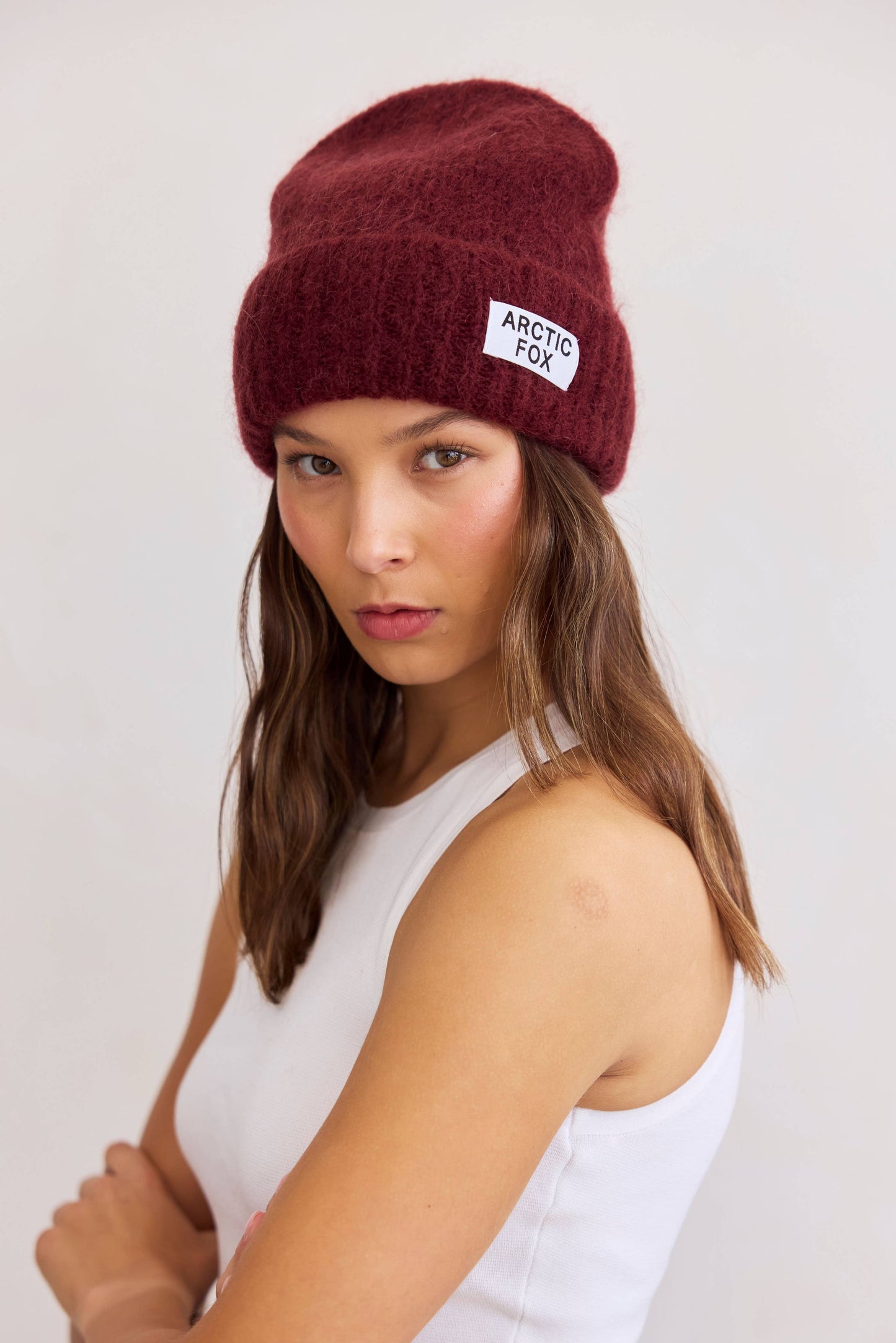 The Mohair Beanie - Cherry Burgundy