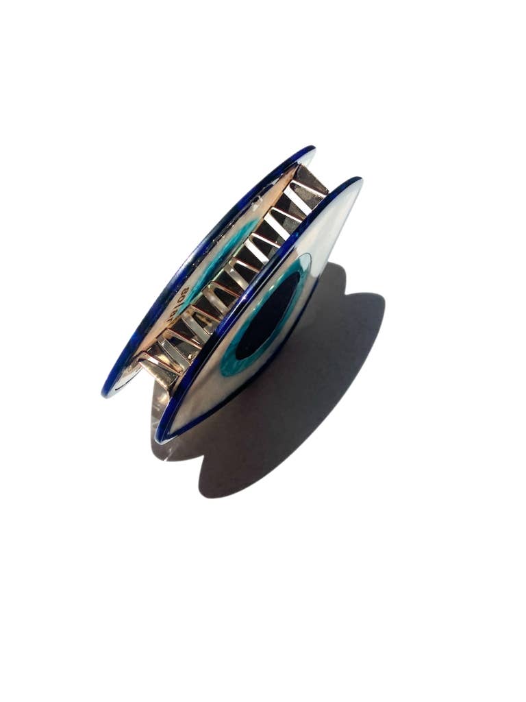 Hand-painted Evil Eye Claw Clip
