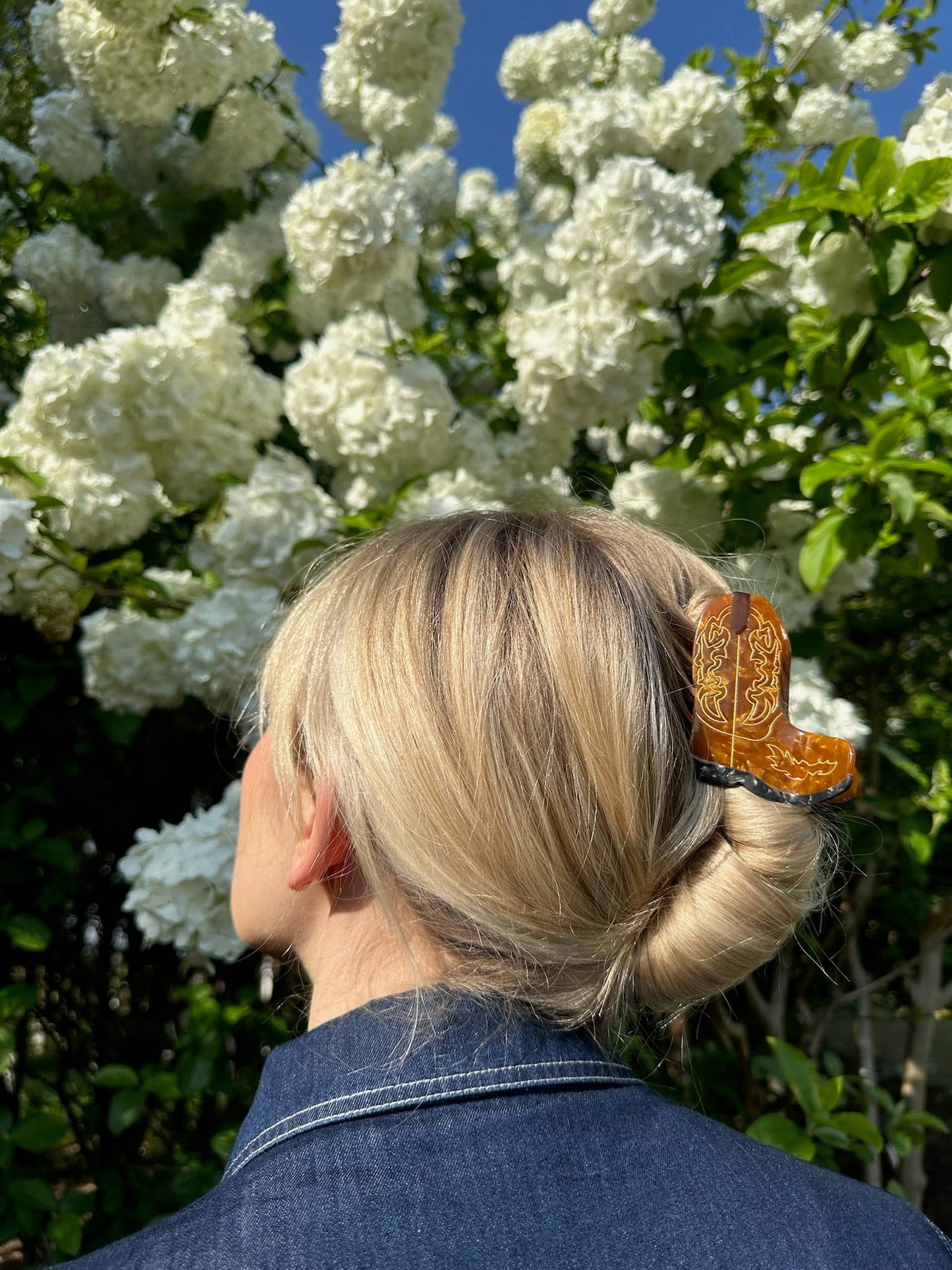Hand-painted Cowboy Boot Claw Clip