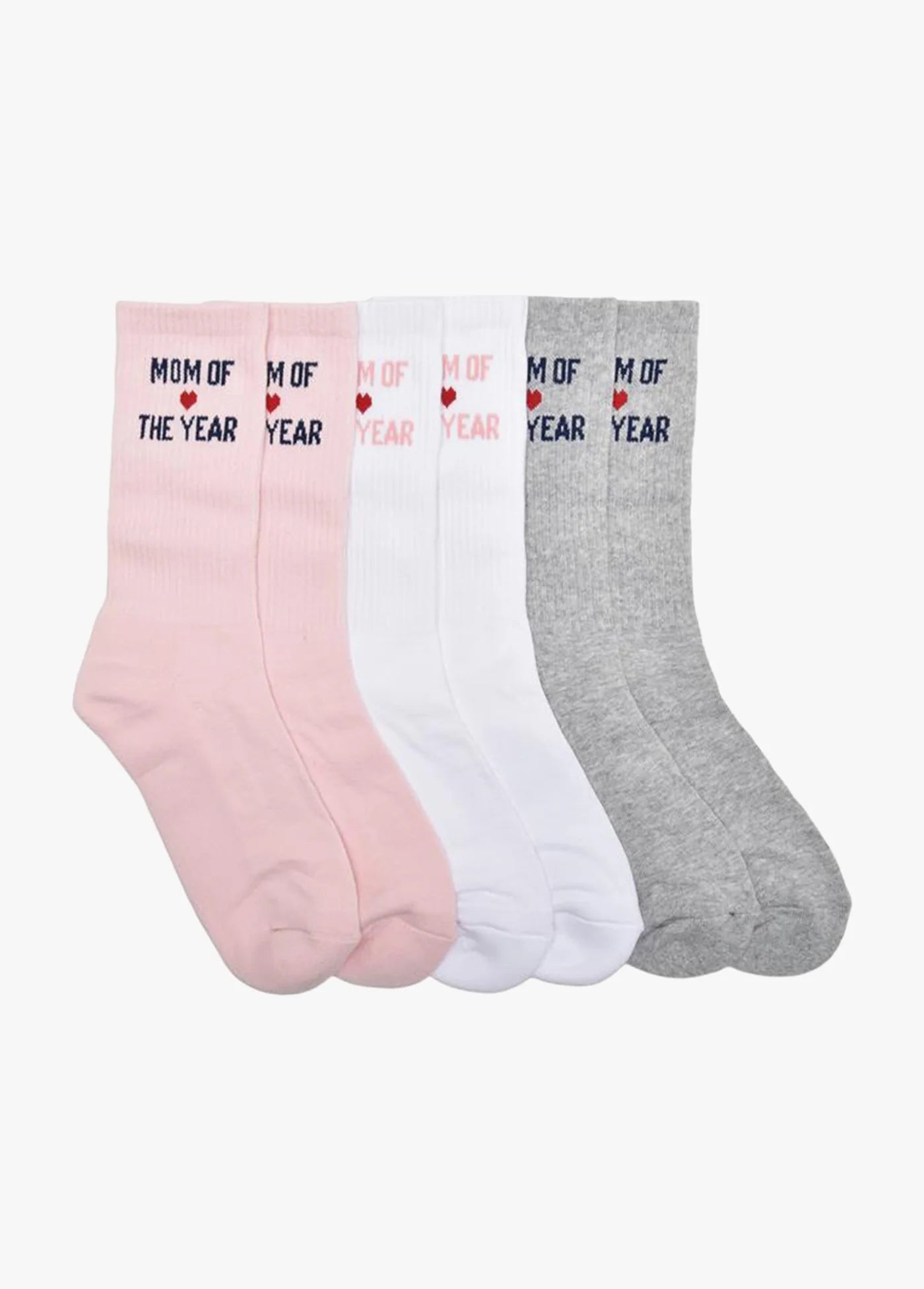 Mom Of The Year Heart Socks Gift Set