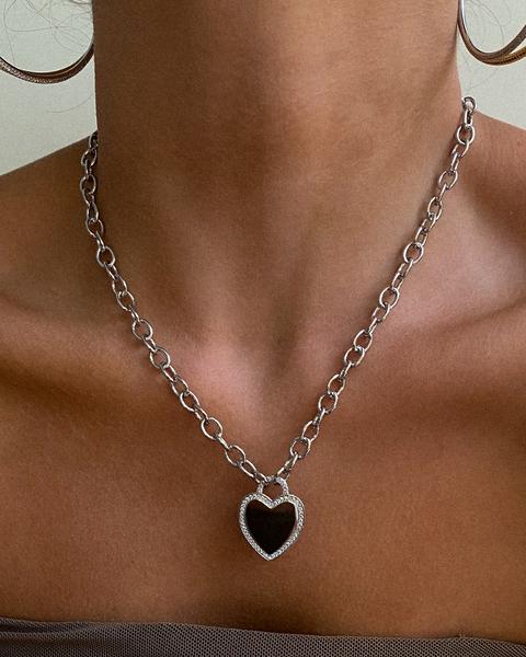 Pave Heart Pendant Necklace
