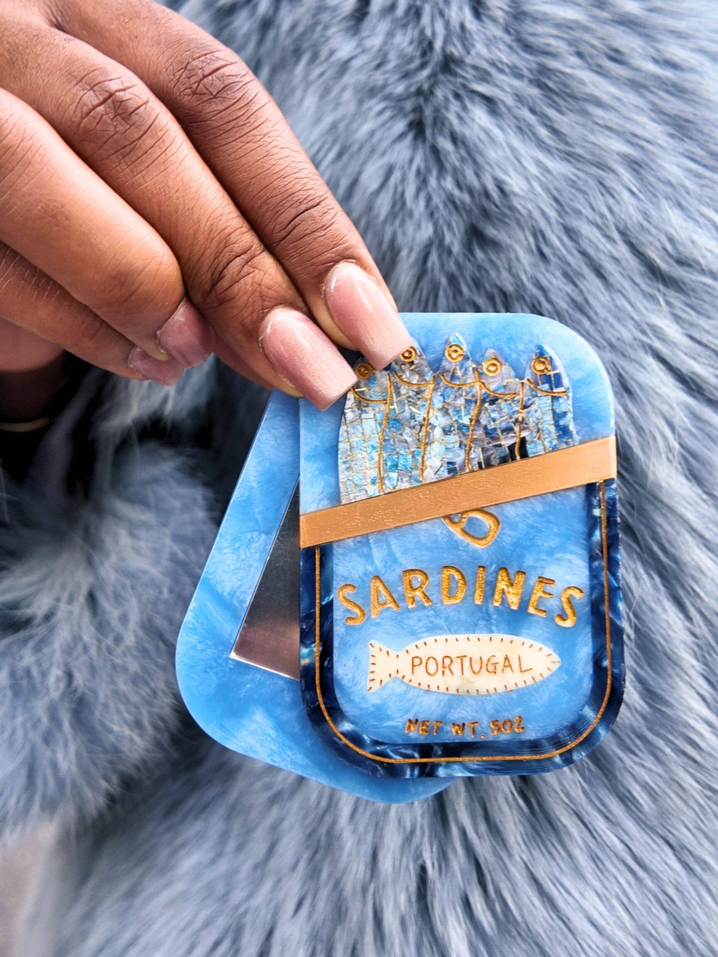 Sardine Tin Compact Mirror
