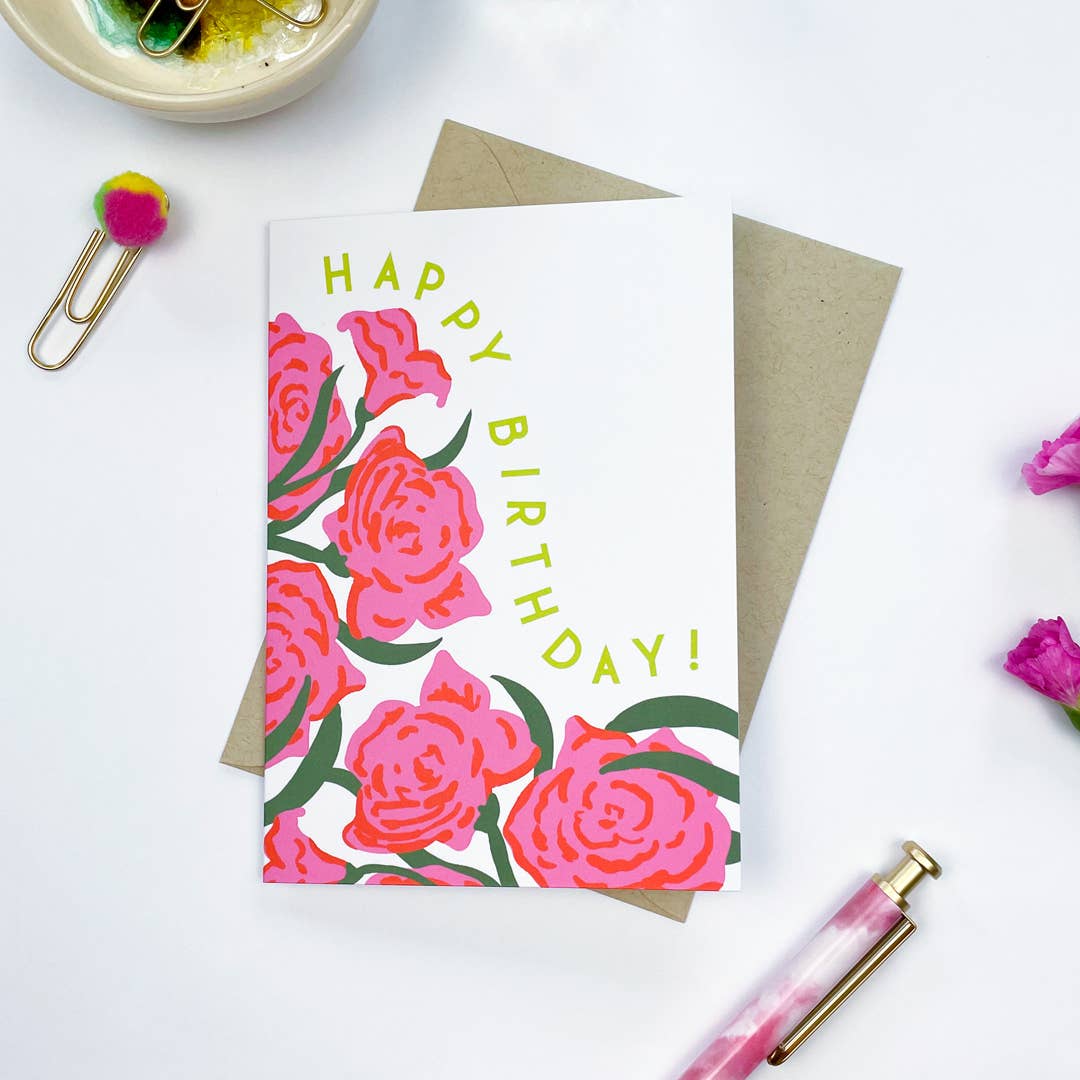 Modern Floral Birthday Card