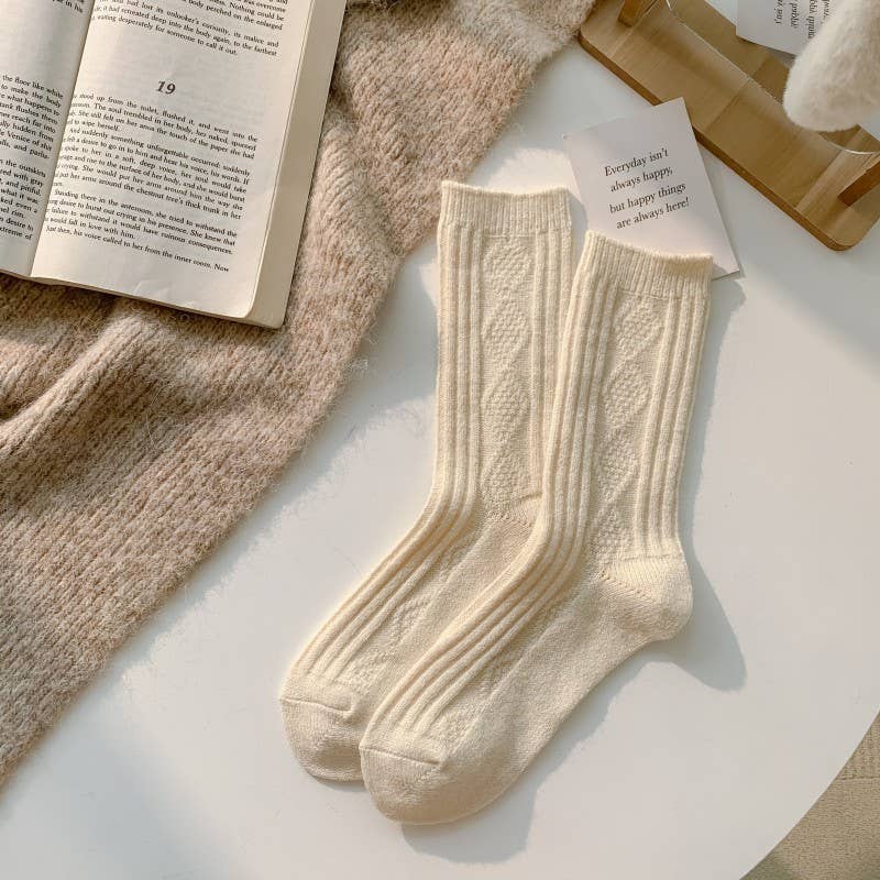 Cashmere Blend Knit Socks