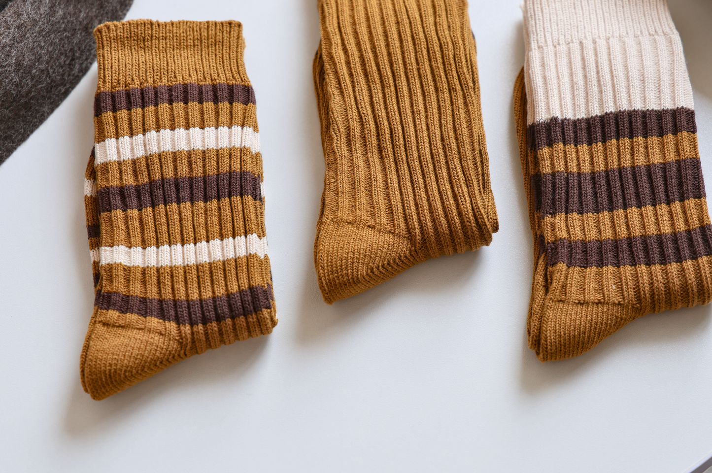 Striped Knit Crew Socks