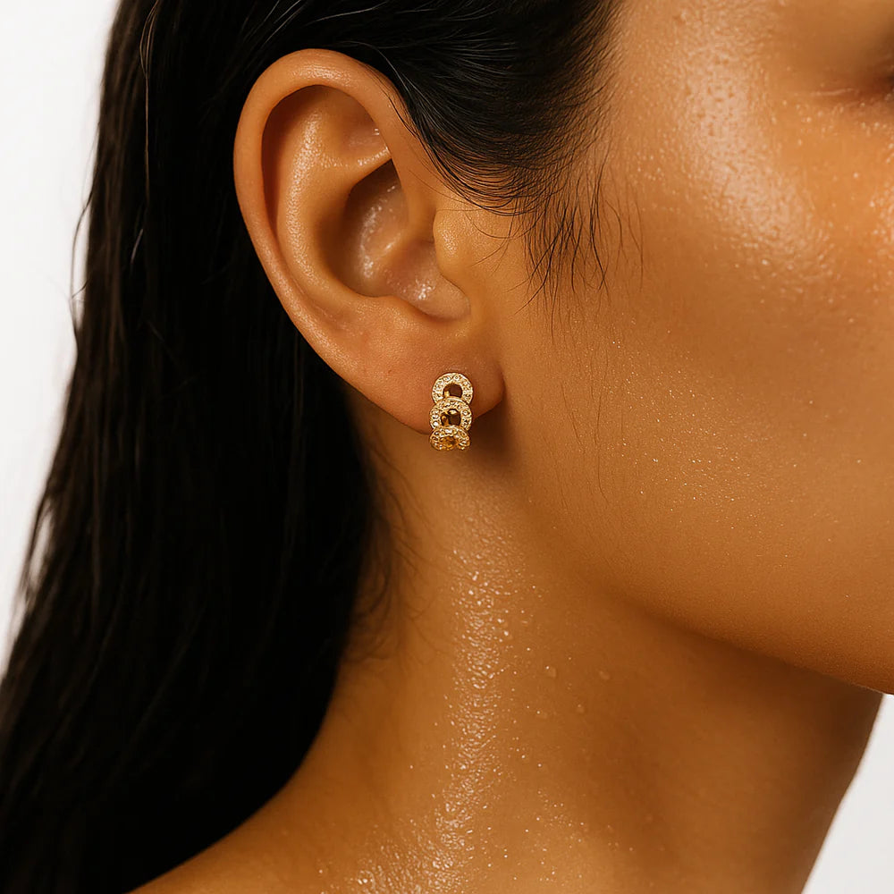 Anika Chain Huggie Hoop Earring