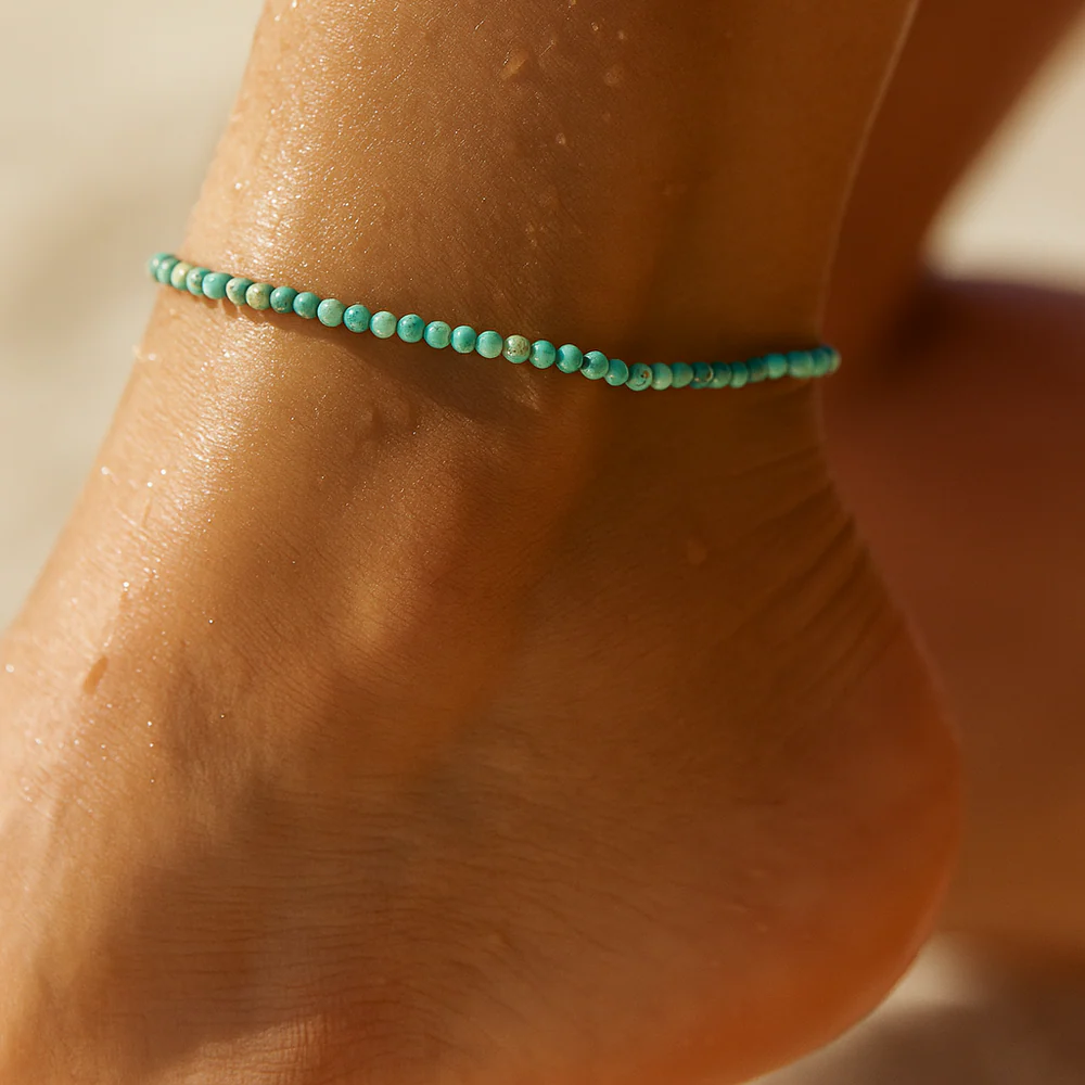 Sander Turquoise Beaded Anklet