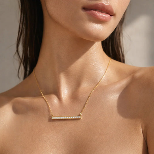 Lorenza Horizontal Bar Necklace (Gold)