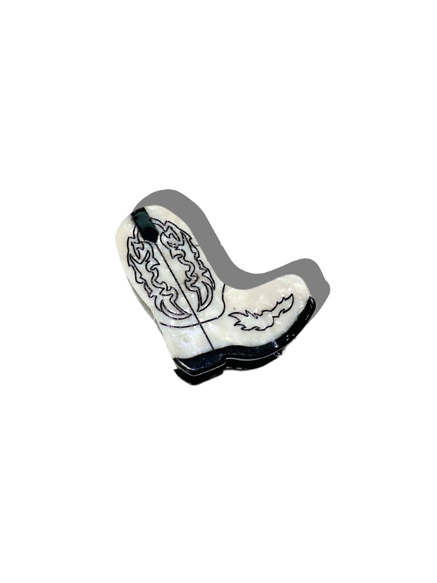 Hand-painted Cowboy Boot Claw Clip