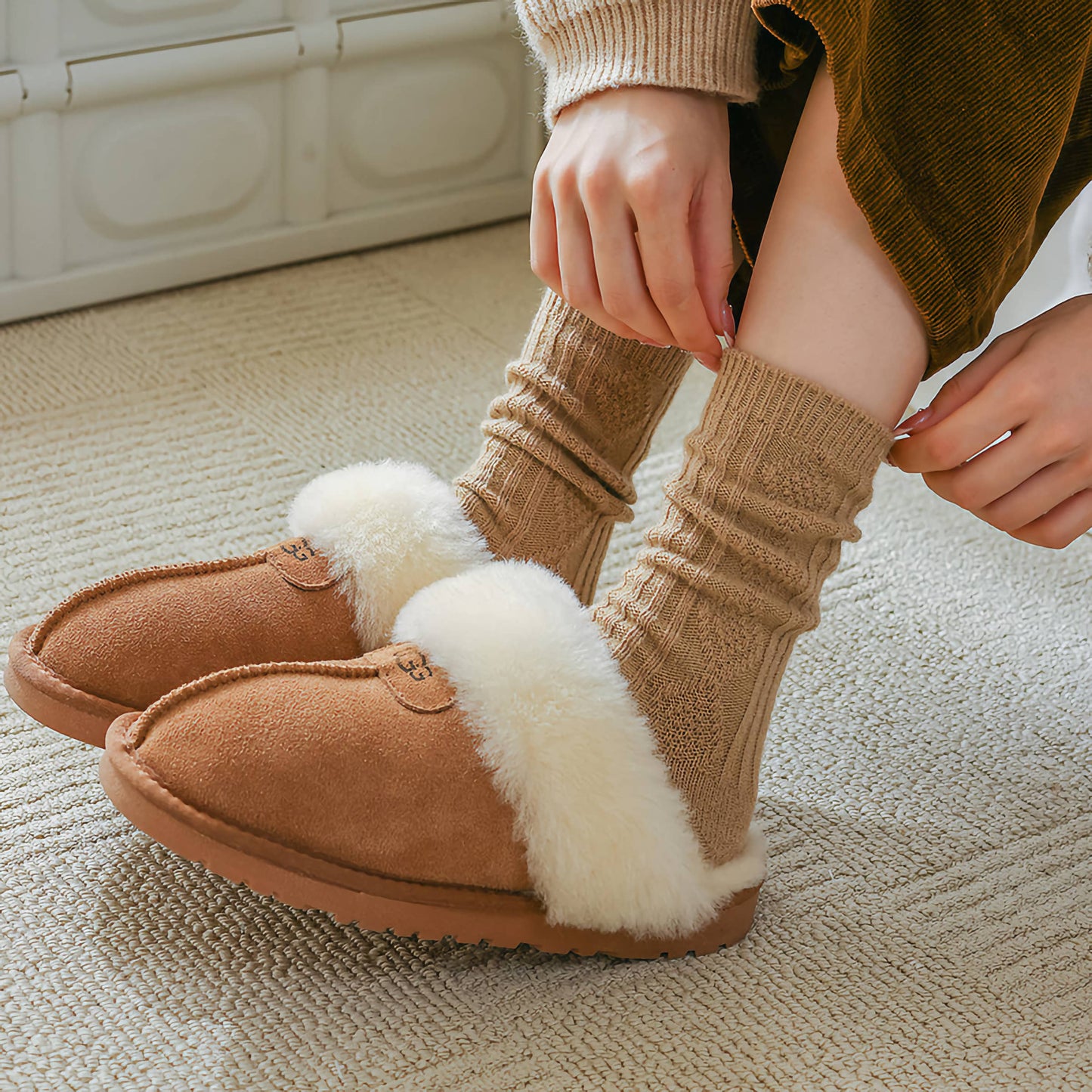 Cashmere Blend Knit Socks