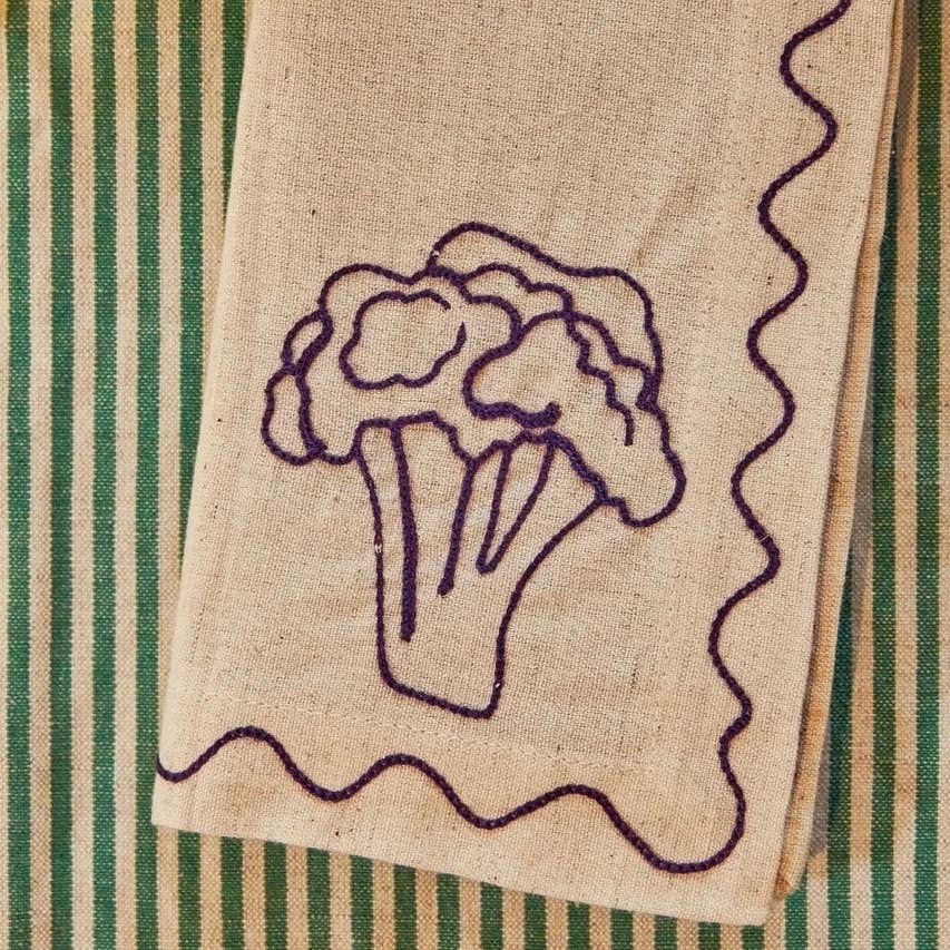 Embroidered Vegetable Napkins (Set of 6)