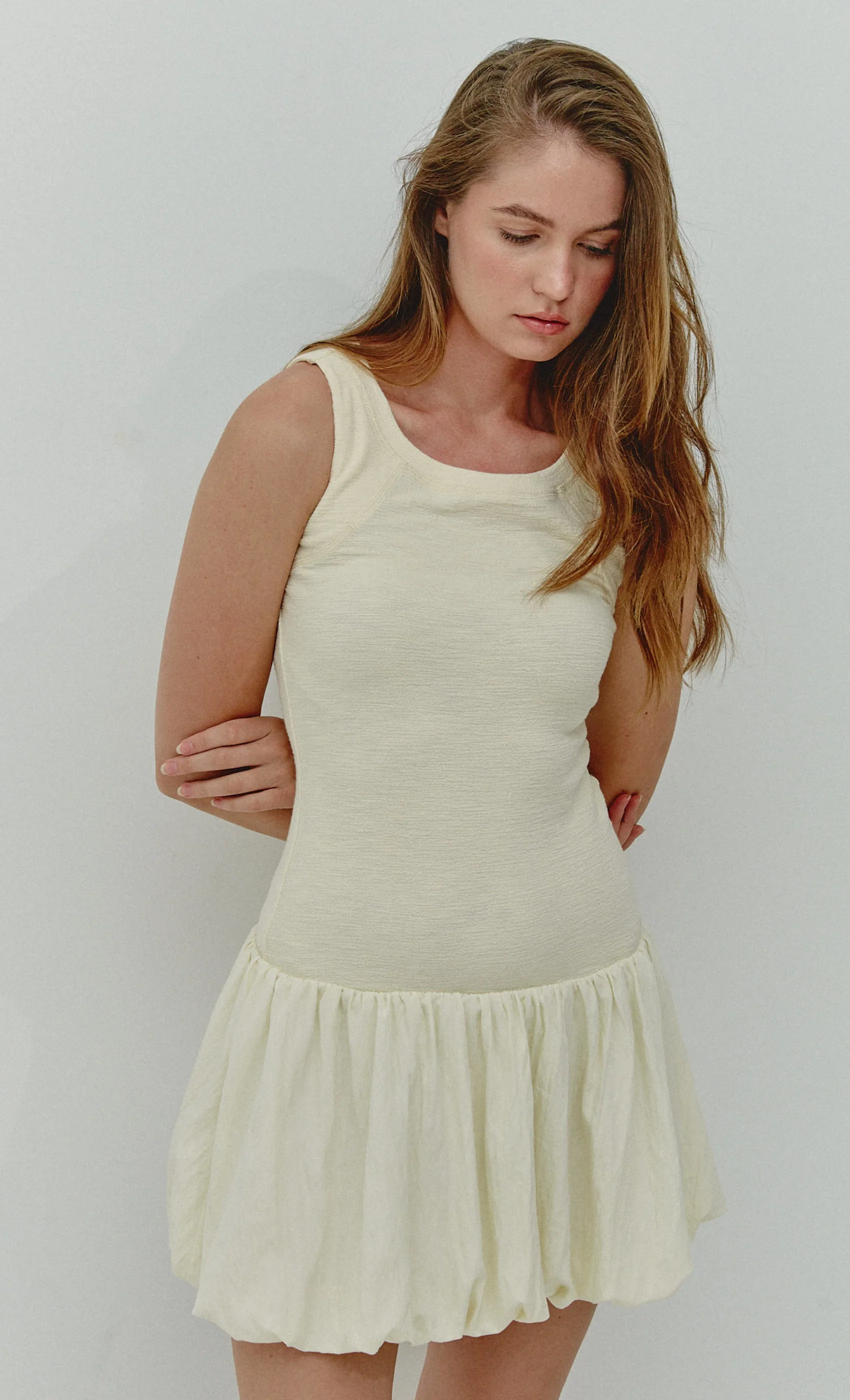 2 in 1 Puffball Mini Dress