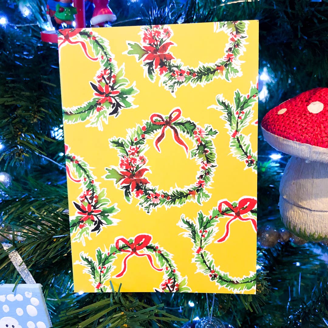 Vintage Wreaths Christmas Card