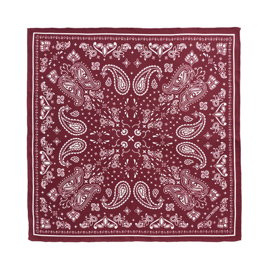 “Paisley" Silk Bandana Scarf - Rodeo Red