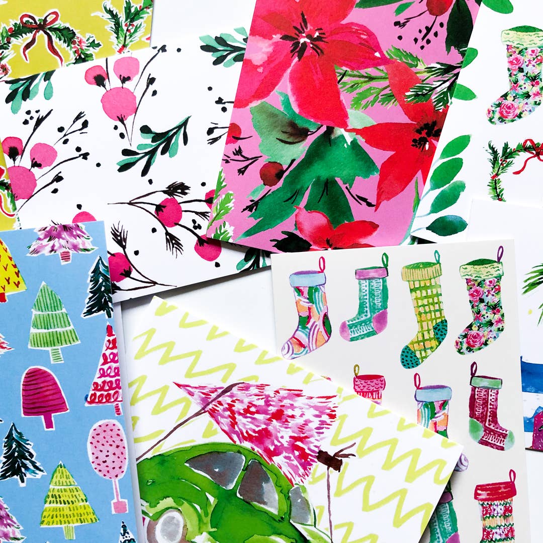 Pink Tree Christmas Card