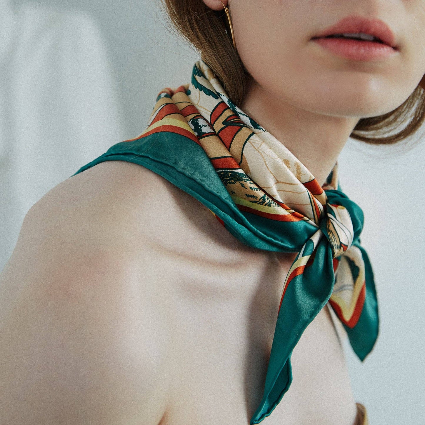 "Madagascar" Silk Bandana - Green