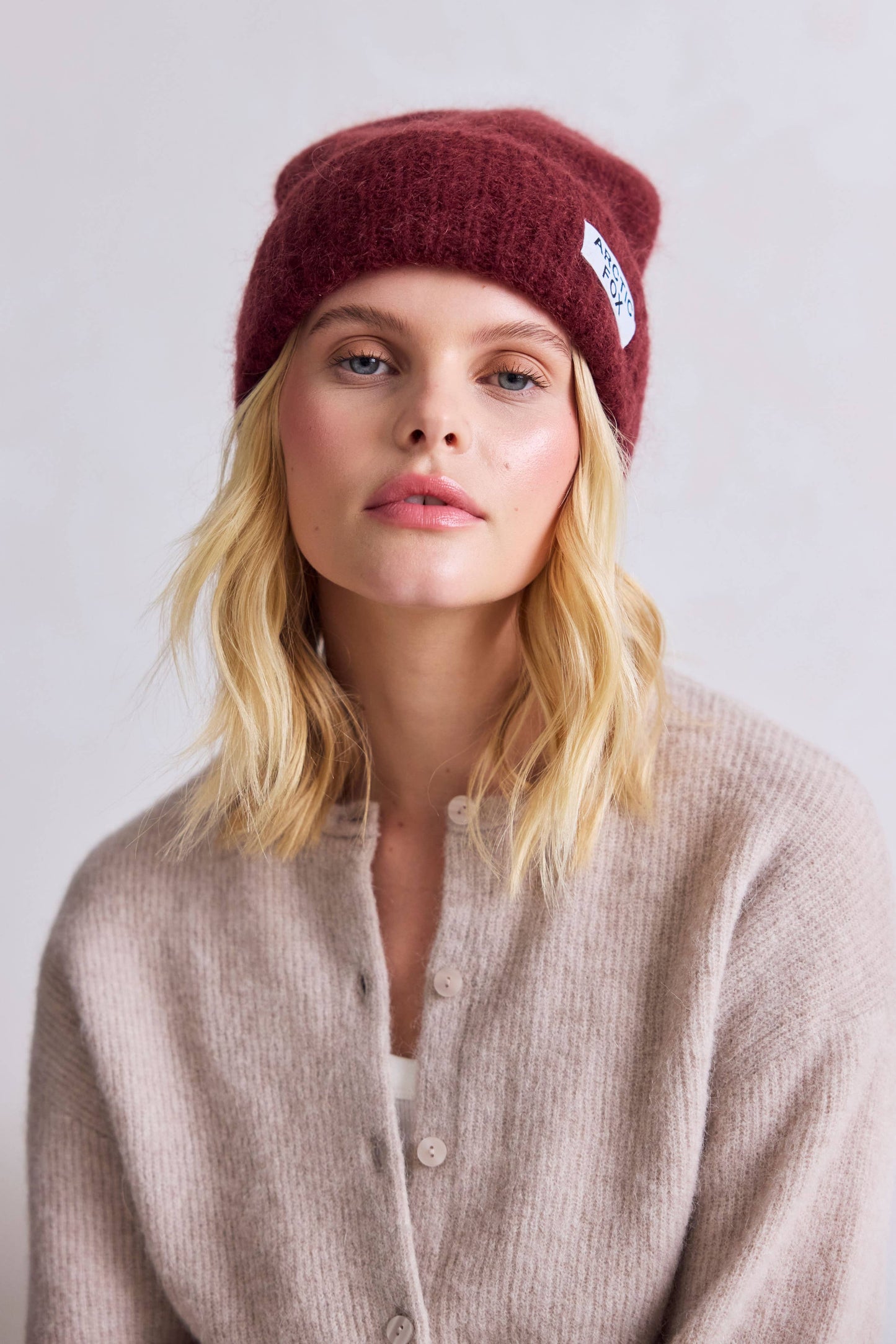 The Mohair Beanie - Cherry Burgundy