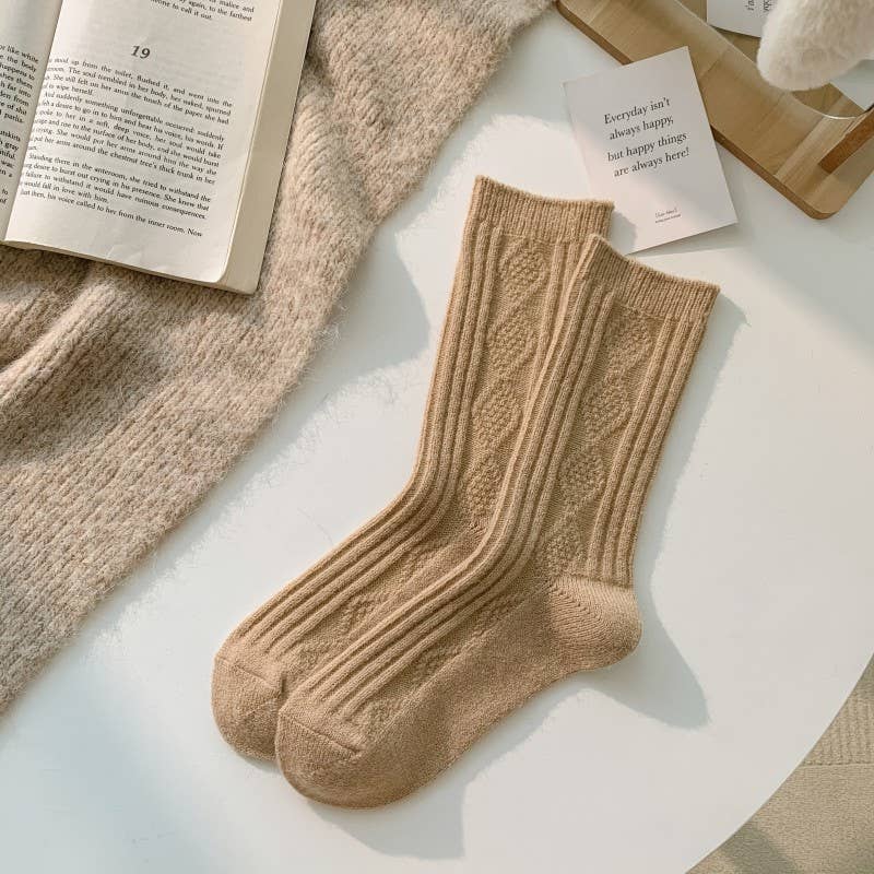 Cashmere Blend Knit Socks