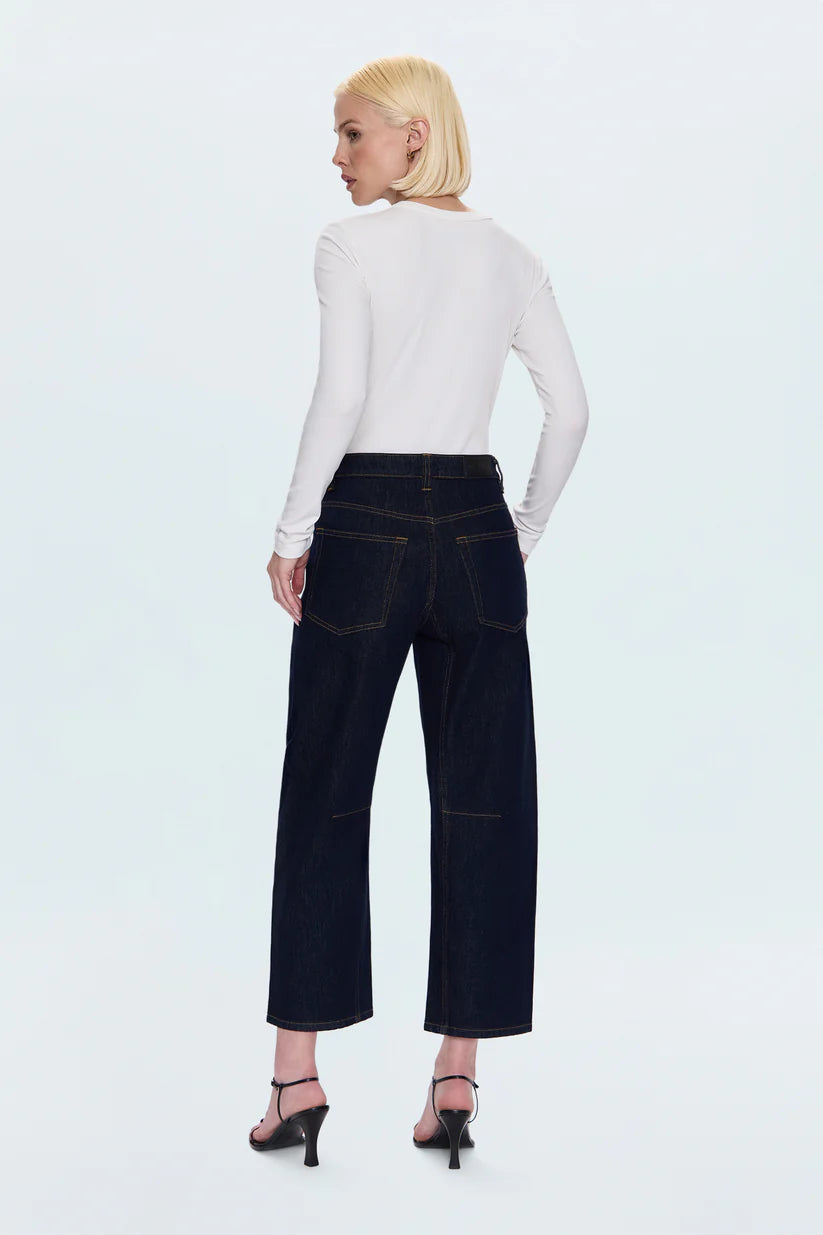 Beau Seamed Crescent Raw Jean