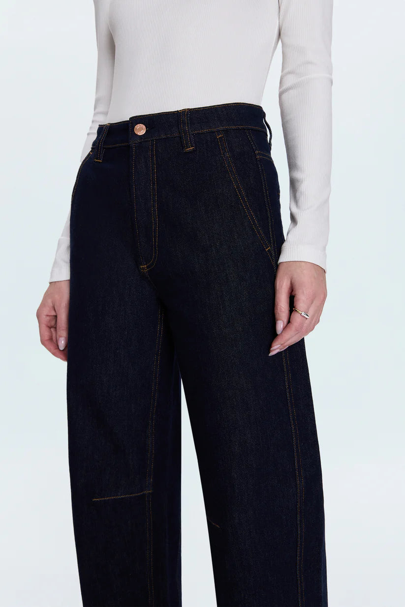 Beau Seamed Crescent Raw Jean