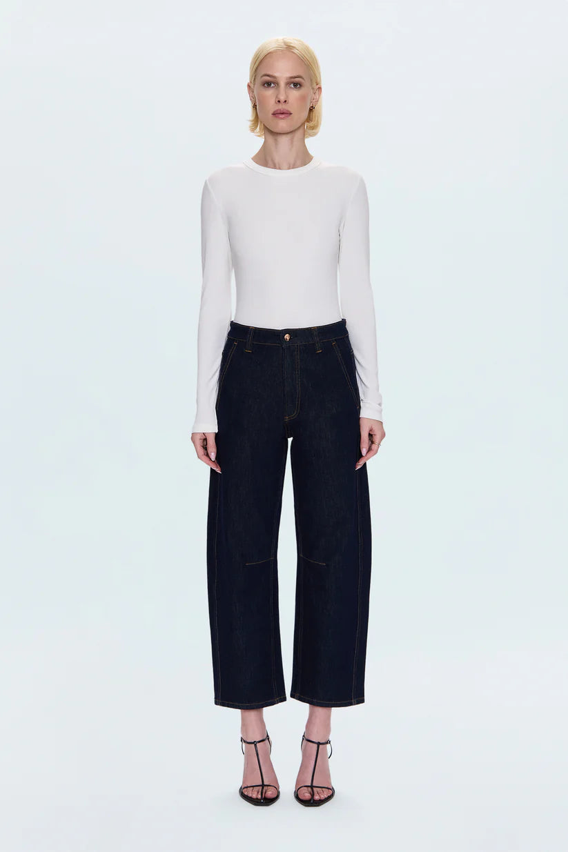 Beau Seamed Crescent Raw Jean