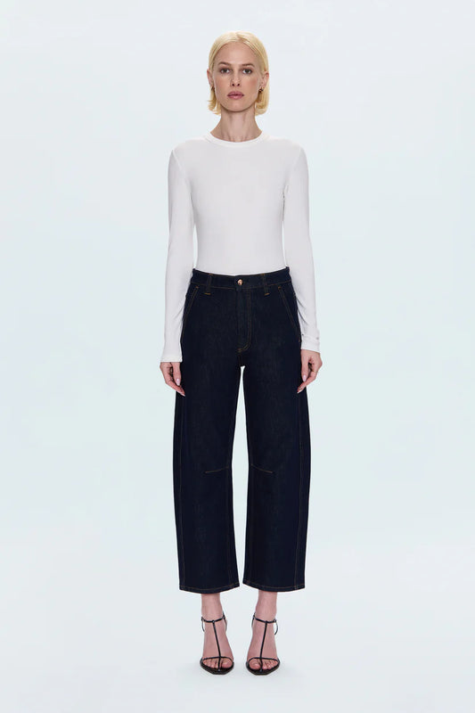 Beau Seamed Crescent Raw Jean