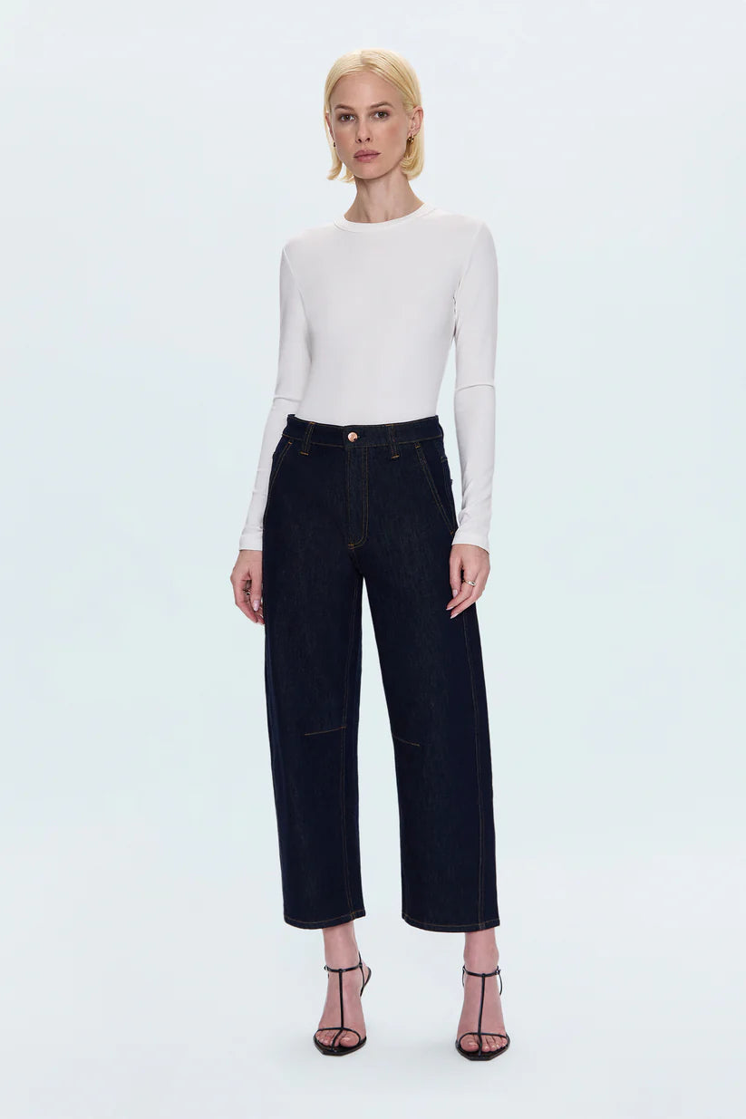 Beau Seamed Crescent Raw Jean