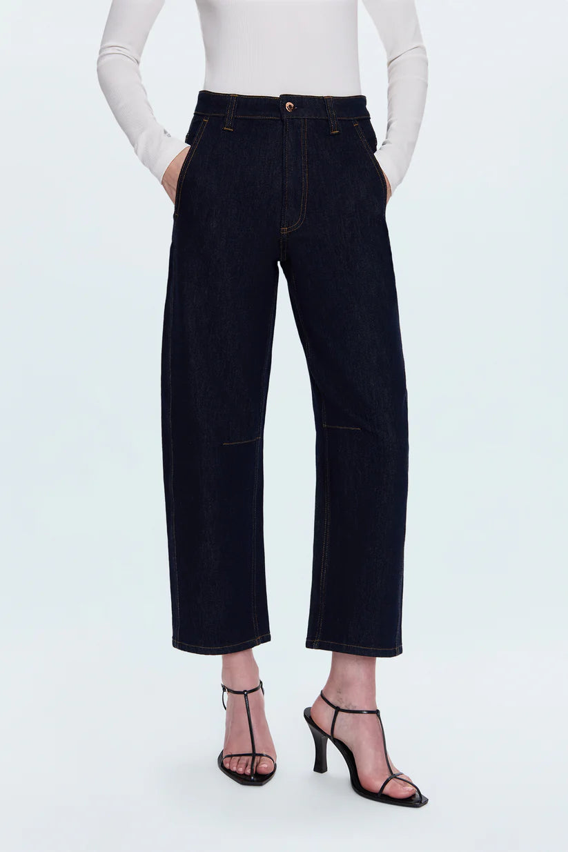 Beau Seamed Crescent Raw Jean